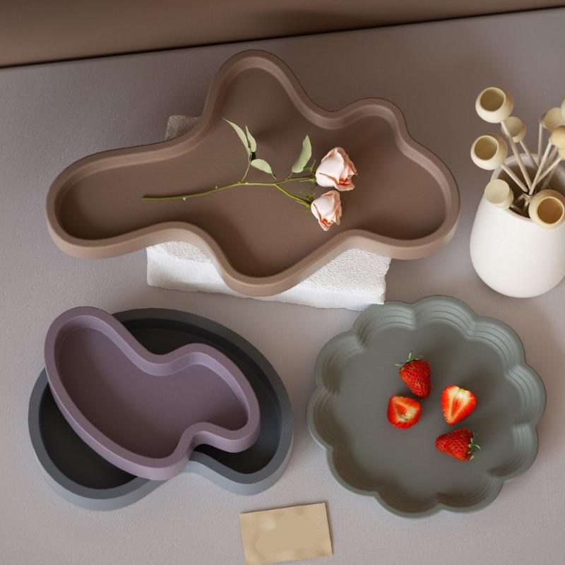 Silikon Epoxid Gießform Tablett Einfache Entformung Silikon Aufbewahrungs-Präsentationstablett Formen Für Kreative Wohnaccessoires