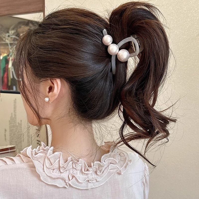 Elegant Pearls Cross Hair Claw for Women Girls Sweet Hair Ornament Claw Clip Hair Clip Hairpin Fashion Party Hair Accessories