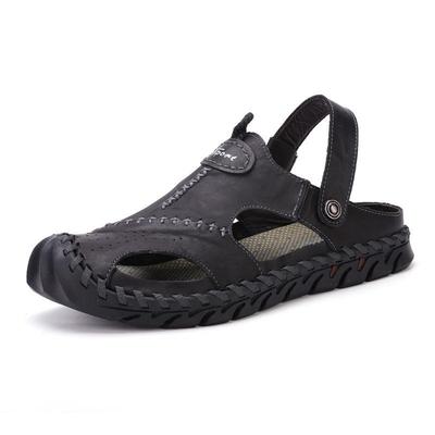2020 Men's Genuine Leather Closed-Toe Sandals - Breathable Outdoor Casual Summer Beach Slippers