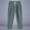 Chinese Style Cotton and Linen Casual Pants Men's Loose Long Pants Retro Straight Leg Pants Cotton and Linen Elastic Waisted Men's Pants