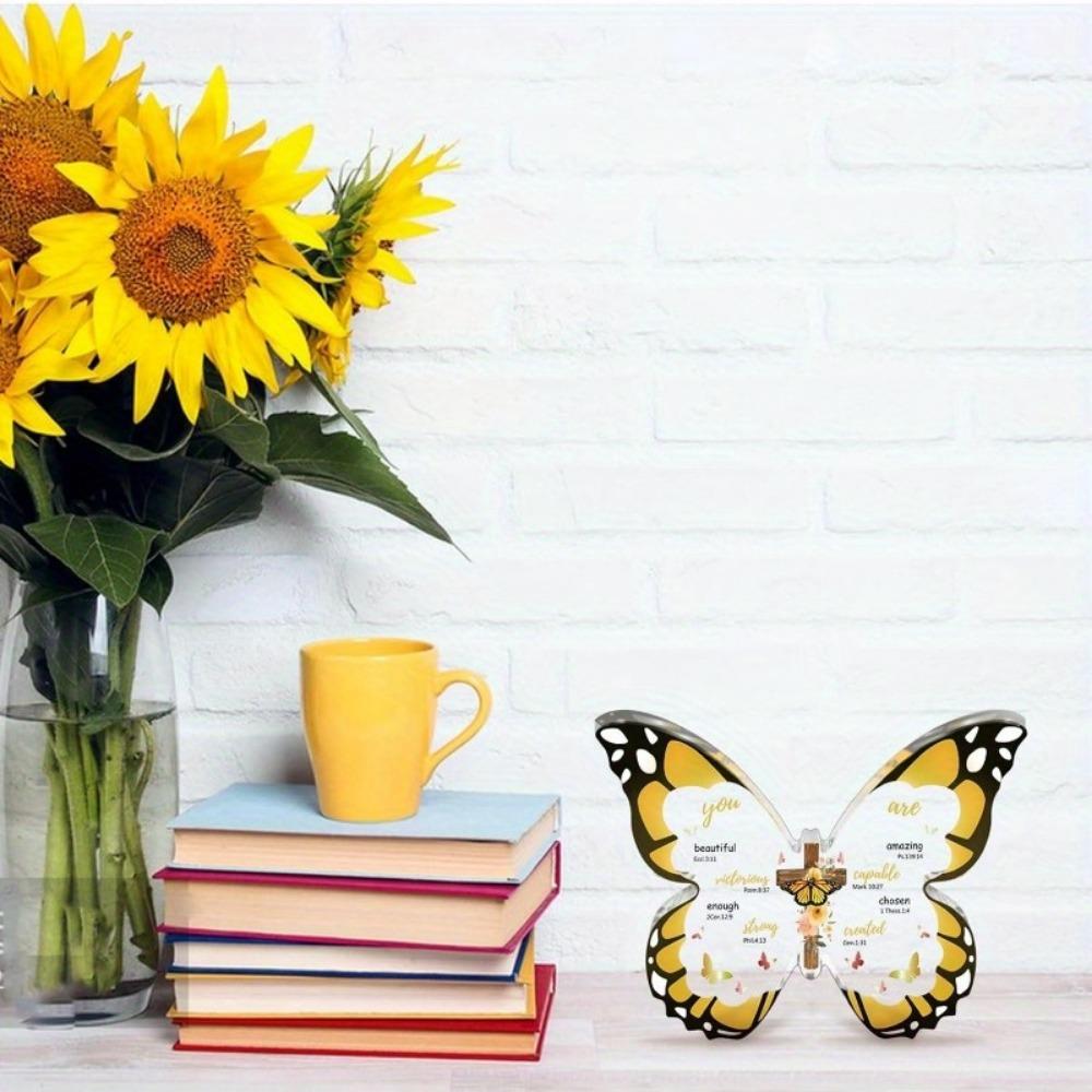 Butterfly Scripture Gift - Religious Acrylic Souvenir for Mothers with Photography Utility