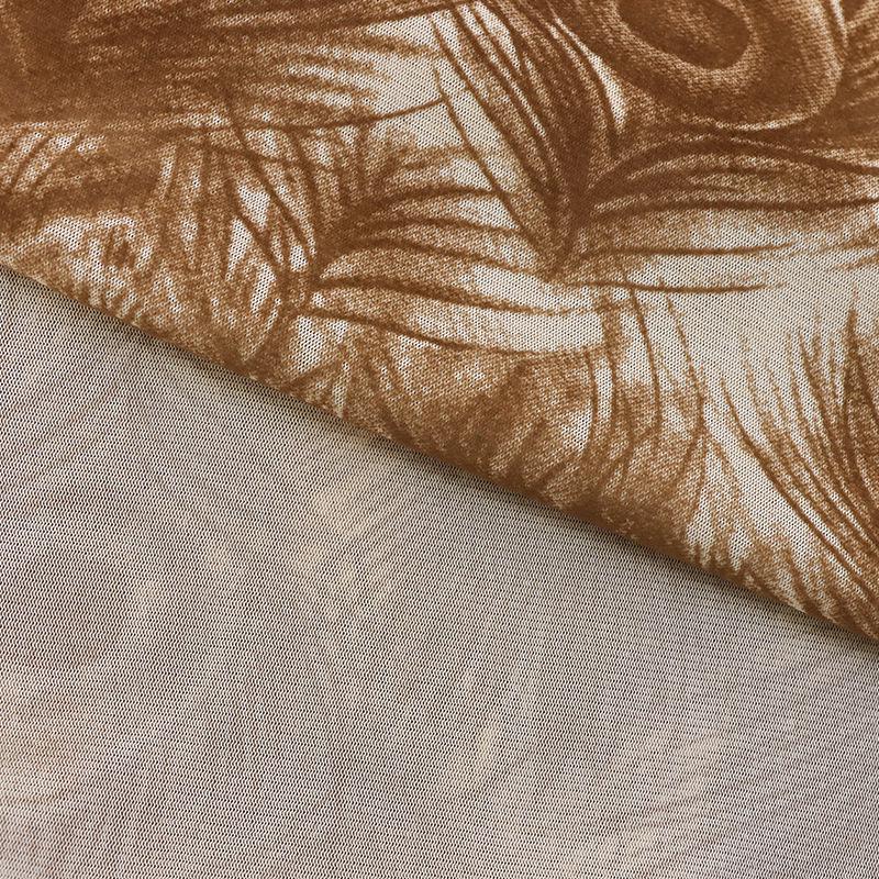 Korean Net Phoenix Feather Flocking Fabric for Spring/Summer Camisole Dresses and Coats