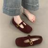 Autumn Woolen Fabric Women Flats Shoes Shallow Round Toe Shoes Ladies Comfort Ballet Style Mary Jane Shoes