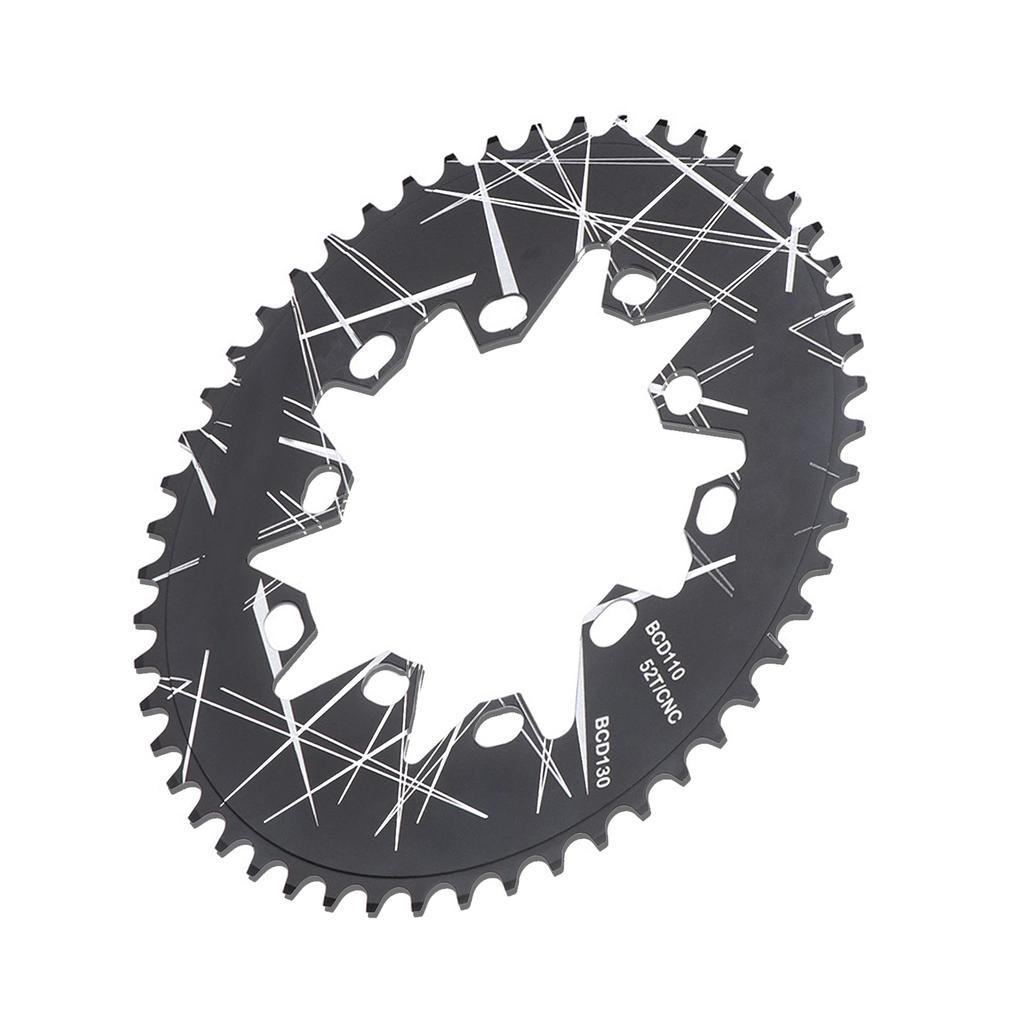 Corona Esterna Narrow Wide 52T/54T/56T/58T/60T per Bici Pieghevole da Strada Lega di Alluminio Alta Resistenza 110/130BCD Corona Ovale
