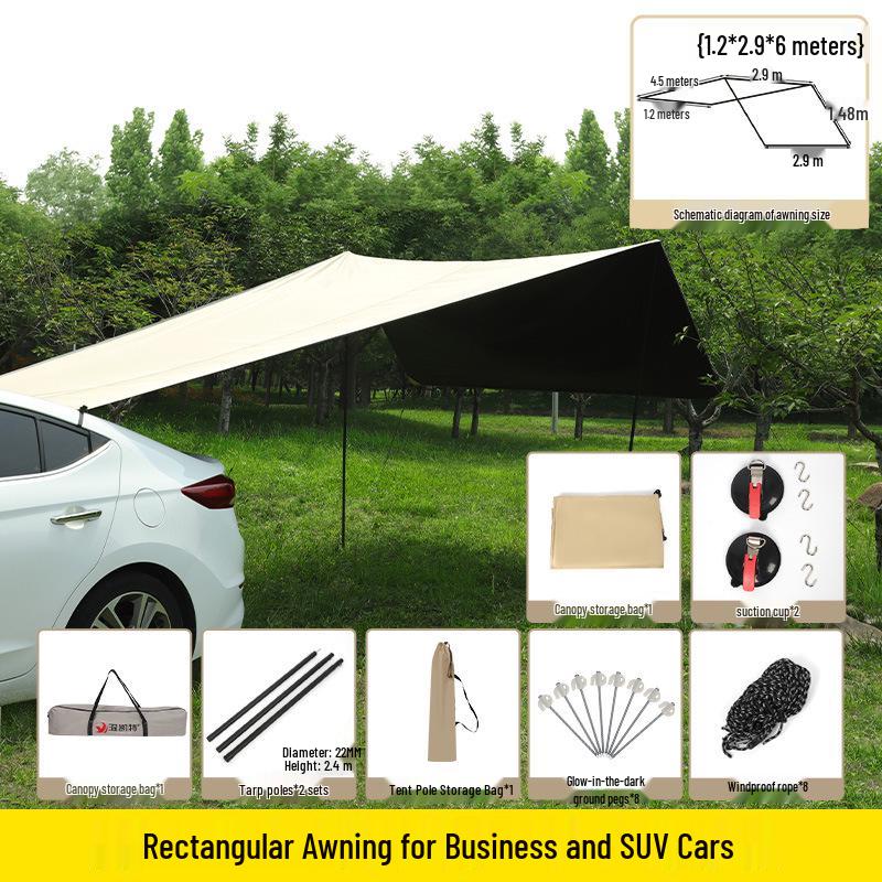 Car Awning Tent: Outdoor Sunshade & Rain Shelter for Vehicles