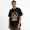 Retro Golden Coast Flamingo Coconut Tree Print Vacation T-Shirt Pure cotton T-shirt
