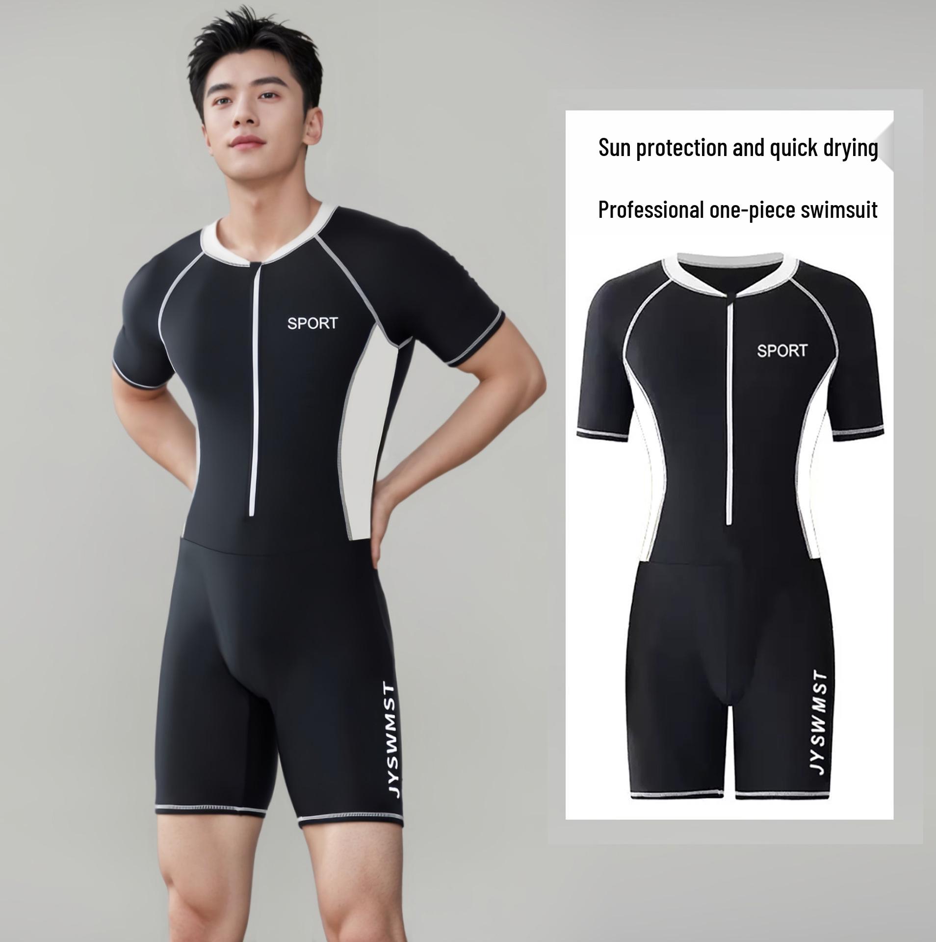 

Men s Plus Size Short Sleeve Sun Protection Swimsuit - Quick-Drying 2025 Diving Suit, Jellyfish Suit, Youth Surfing Outfit. XXL (125-150 jin)