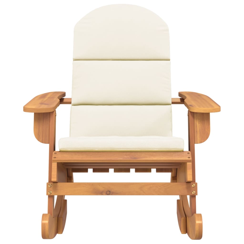 Vidaxl Adirondack Rocking Chair With Cushions, Solid Acacia Wood