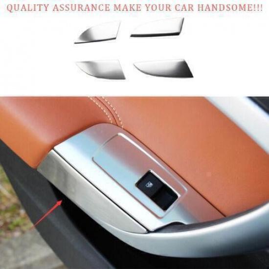 For Buick Regal 2009-2017 Silver Steel Inner Door Armrest Handle Cover Trim 4PCS