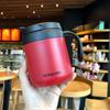 1pc 350ml/500ml Stainless Steel Coffee Thermos Mug Cold and Hot Thermal Water Bottle with Handgrip Office Vacuum Flask Tea Cup