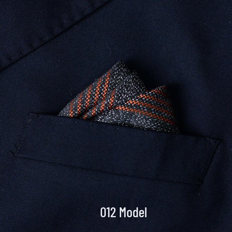 Men's British Pattern Pocket Square - Suit Wedding Banquet Accessory, Polyester Cotton Handkerchief.