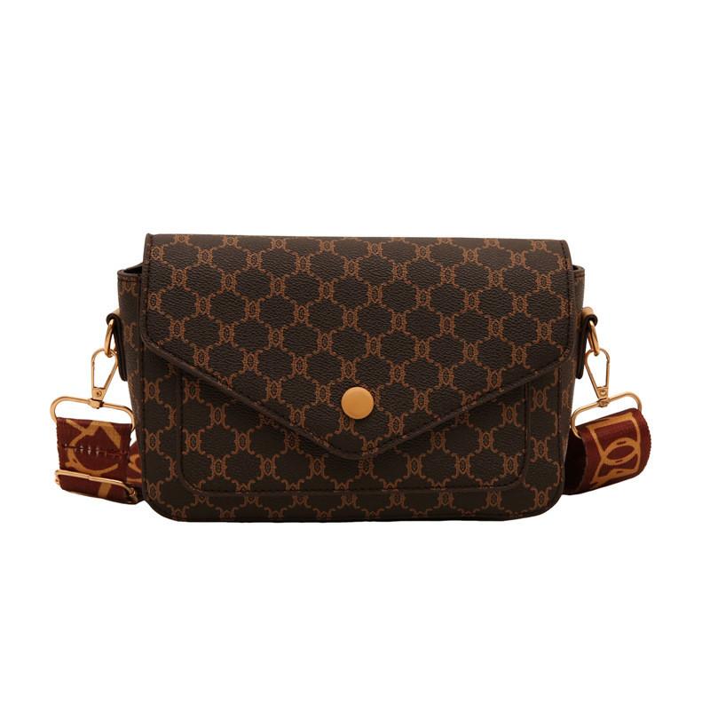 Print Lattice Single Shoulder Crossbody Square Bag Handbag Women Gift Fashion