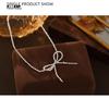 Banyan Tree S925 Silver Bow Necklace - Exquisite Korean Clavicle Chain for Women
