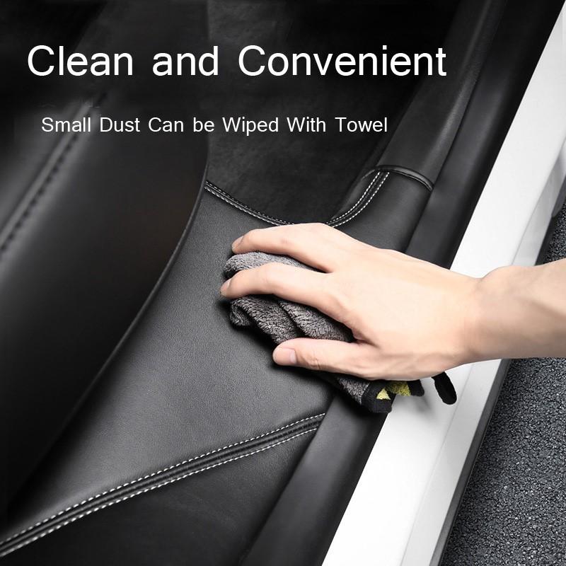 Rear Door Sill Anti Kick Film For Tesla Model Y 2025 Leather Mat Side Defense Pads Side Edge Film Protector Stickers Dashboard