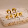 Stainless Steel Gold Color Butterfly Snowflake Moon Stud Earrings For Women 2024  Piercing Ear Jewelry Pendientes Mujer