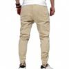Mens Loose Casual Linen Striped Jogger Pants Straight Leg Commuter Trousers