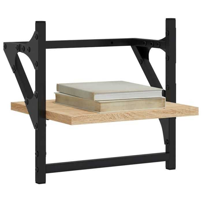 VidaXL Wall Shelves with Bars 2 Pcs Sonoma Oak 30x25x30 Cm 836234