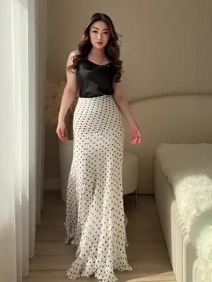 2026 Spring/Summer Polka Dot High Waist Fishtail Skirt - Women's Slimming and Trendy Design
