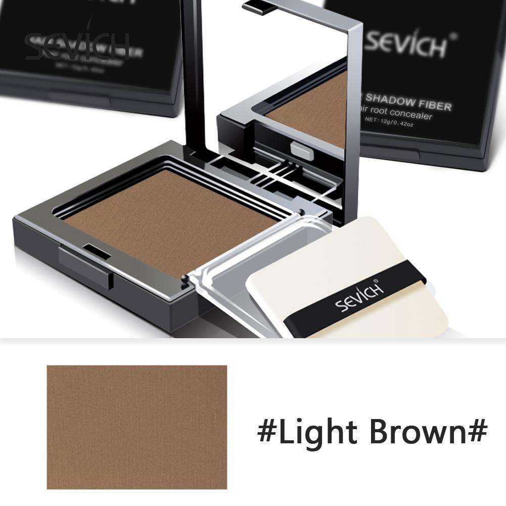 SEVICH Poudre capillaire magique duveteuse 12 g pour ligne de cheveux, ombre à paupières, anti-cernes, couverture des racines, couverture grise, unisexe, instantanément, noir/brun foncé/café