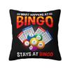 Bingo Gamer Balls Card Gambler Quote Cushion Cover Xcm Polyester Pillow Case for Sofa Car Pillowcase Living Room Decoration