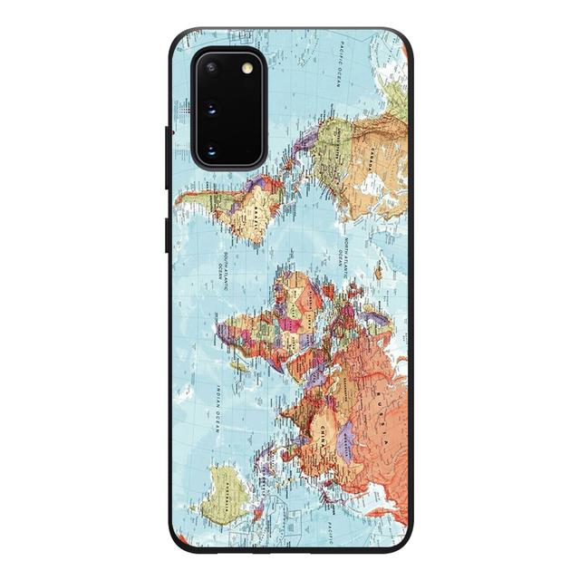 Travel Map Phone Case For Samsung A51 S22 S20 S21 A50 A71 A70 A20 A12 S10 S9 S8 Ultra Puls Note 20 10 9 Plus Ultra Soft Funda