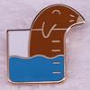 Cute Otter Measuring Cup Brooch - Creative Animal Badge