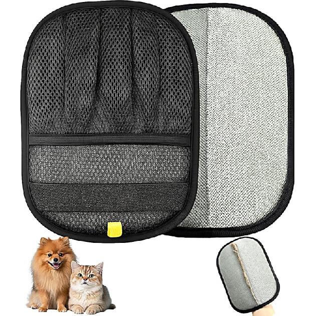 Upgraded Pet Hair Removal Gloves for Cats & Dogs, Five-Finger Electrostatic Reusable Magic Brush for Effortless Pet Hair Remover Tool on Carpet,