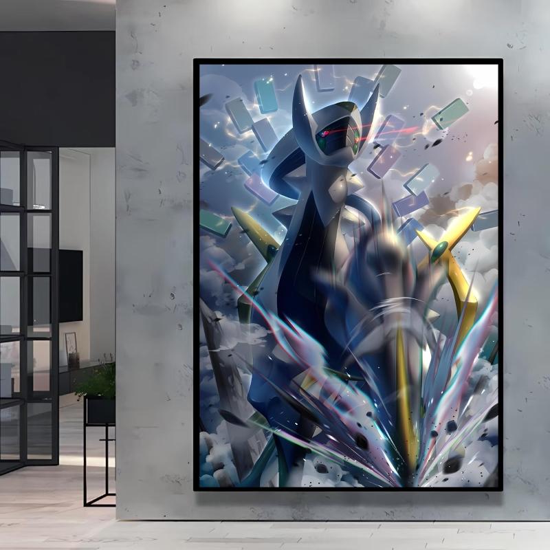 Classic Anime Character Pictures Pokemon Arceus Canvas Painting Wall Art Poster Home Children's Bedroom Decor Friends Gifts