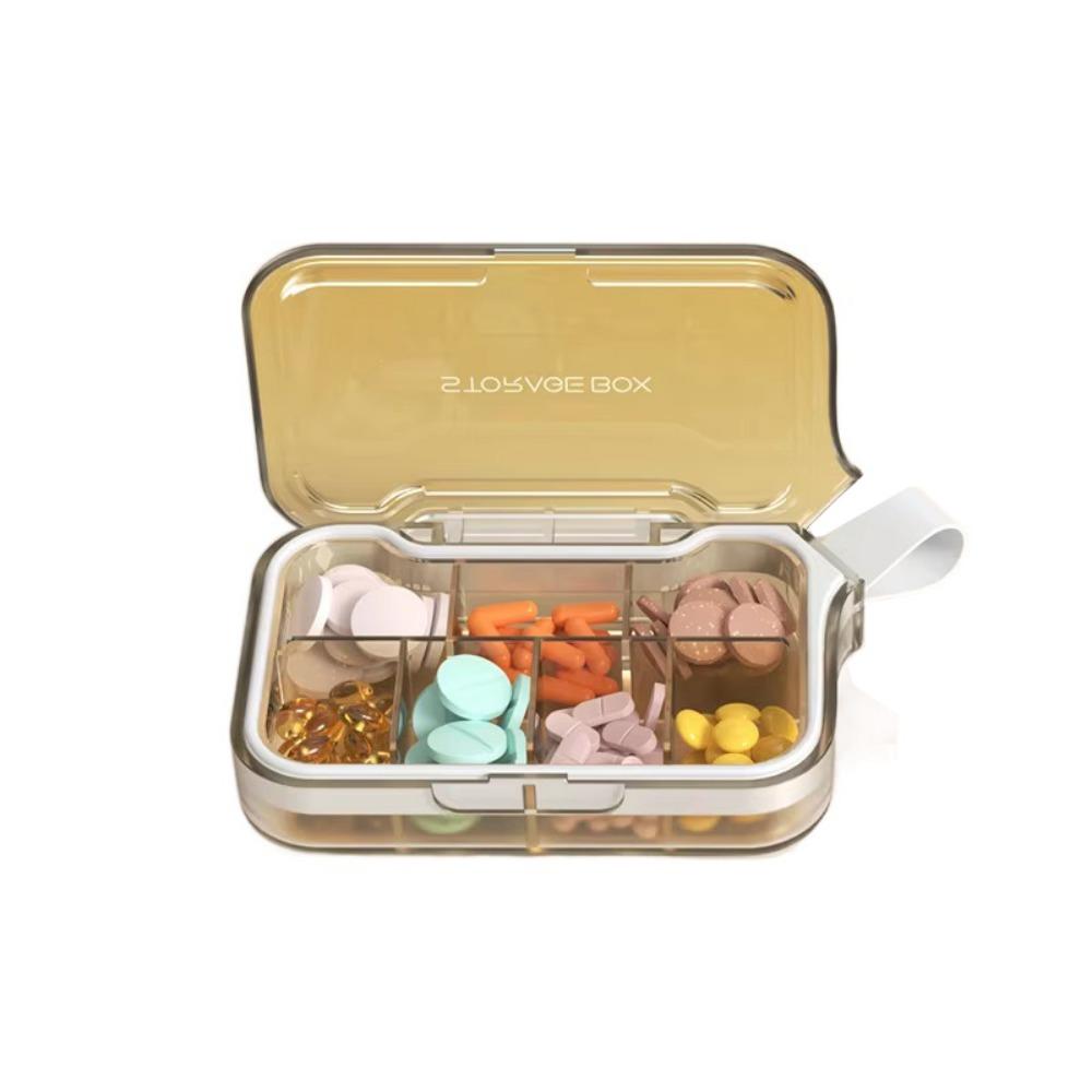 4/7 Grids Portable Pill Box Damp-Proof Food-Grade Sealed Pill Dispenser Large Capacity with Handle Travel Medicine Case