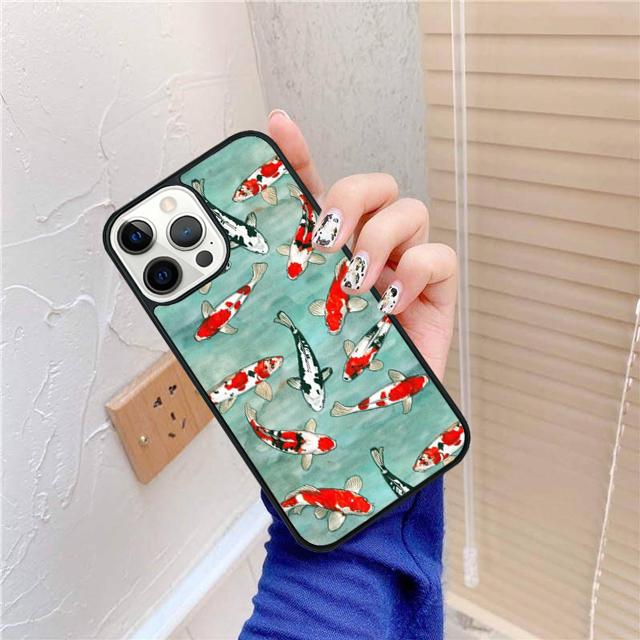 Koi Carp Fish Phone Case Cover For iPhone 17 Air 15 16 14 13 12 Pro Max 11 Pro Max Plus Coque Shell