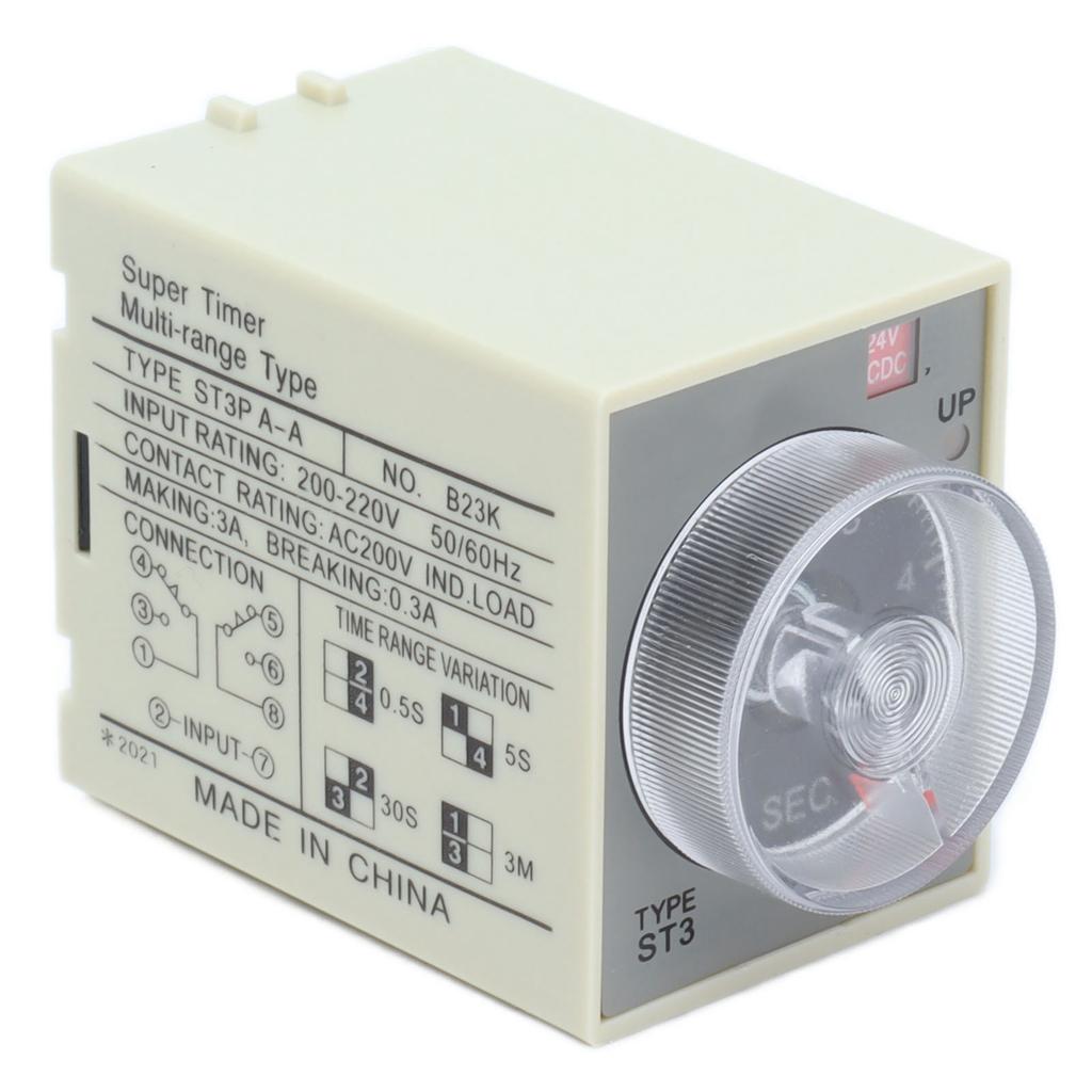 BERM Time Relay Adjustable Power On Timer Delay Accessory Replacement Part ST3PAA(DC24V )