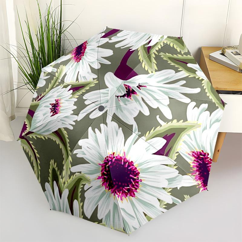 

1pc Floral Pattern Automatic Opening/Closing Umbrella with Operation & Windproof Canopy - Folding Design, Holiday Gift yy260225165