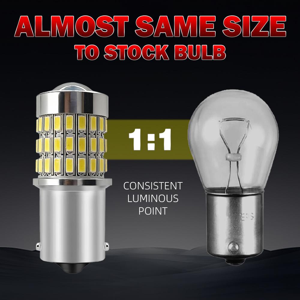 2PCS BA15S 1156 P21W LED Daytime Running Light Bulbs No Hyper Flash Canbus DRLs Car Headlamp City Lamp