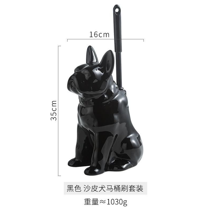 

Creative Ceramic Simple Bathroom Toilet Brush Cleaning Brush Ceramic Base Plastic Brush Toilet Supplies Decoration чёрный