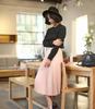 Spring and Autumn Fashion Women's High Waist Pleated Solid Color Half Length Elastic Skirt Promotions Lady Black Pink