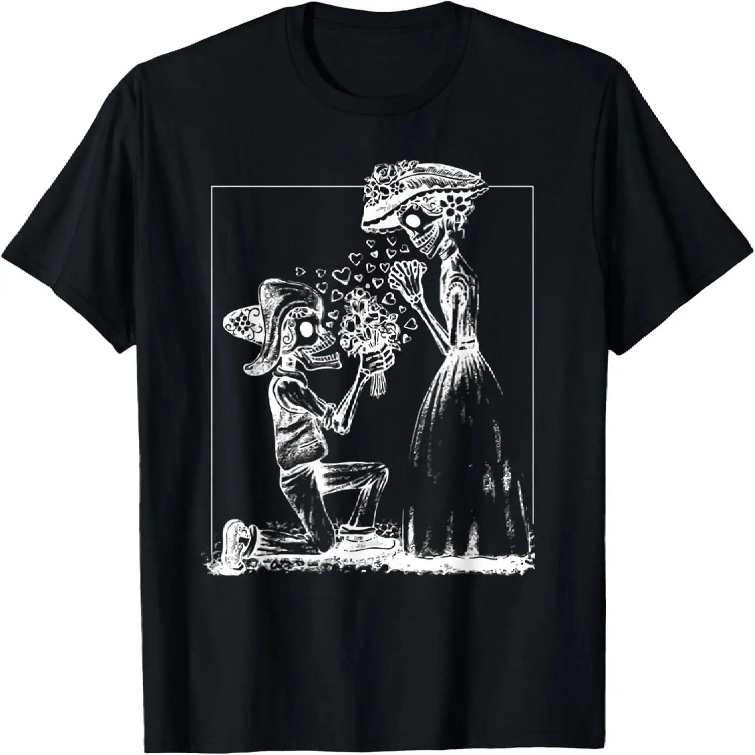Till death do us part funny skeleton couple kissing T-Shirt S чёрный