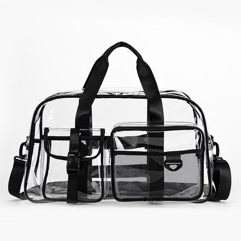Korean Style Transparent Travel Bag - Large Capacity Water-Repellent Gym and Beach Tote
