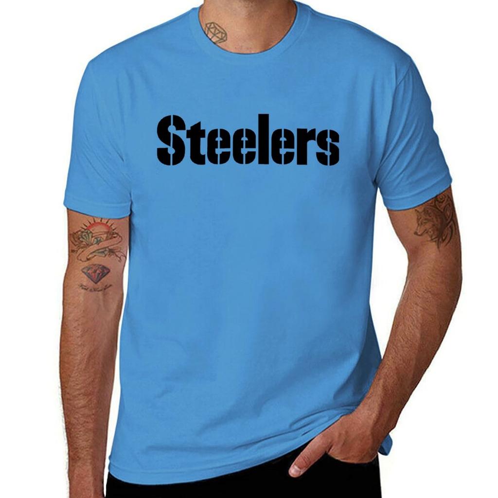 Steelers T-Shirt Hippie Clothes Summer Clothes Plus Sizes Short Sleeve Tee Fruit of the Loom Mens T Shirts
