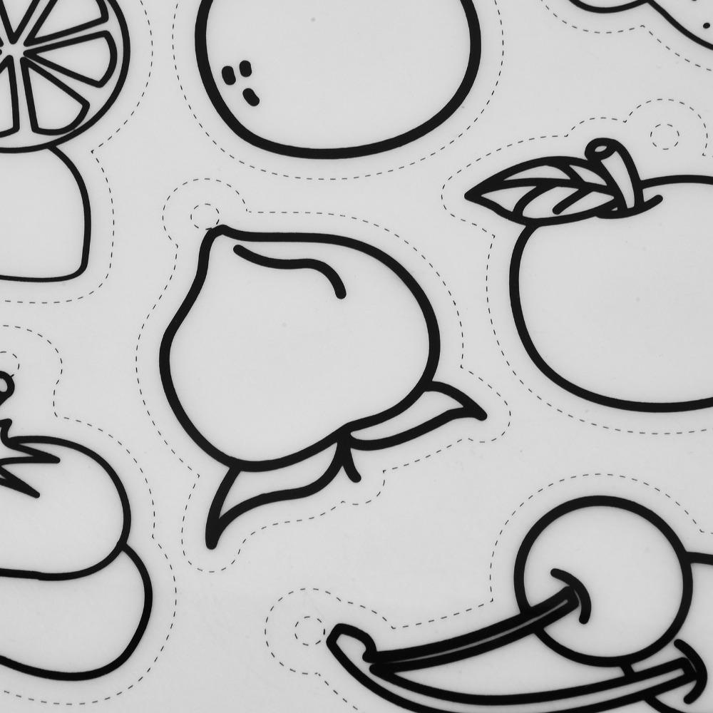 8 Stück BOPS Schrumpfkunstpapier Frucht-Gemüse-Muster Schrumpfplastikbögen Schlüsselanhänger Dekorationen