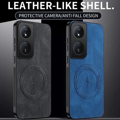 Funda de Teléfono Magnética Inalámbrica de Lujo For Honor X7B Para Honor X7B Cubierta Trasera de Cuero Mate a Prueba de Golpes Para Honor X7b Carcasa