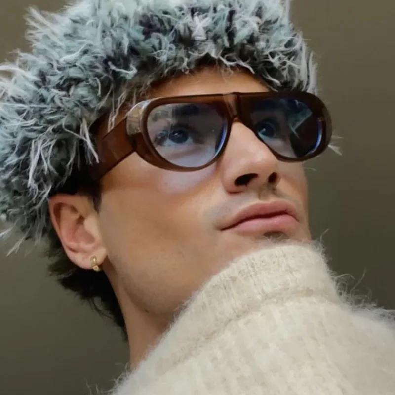 New Vintage Oval Oversized Sunglasses Trendy Wide Frame Unisex Fashion Shades for Women Men