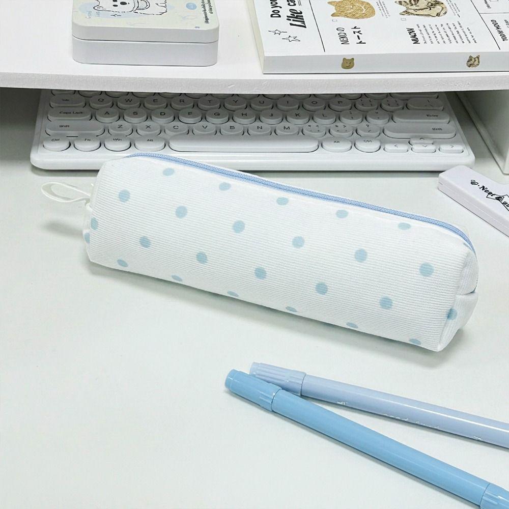 Stippen Pennen Etui Crème Kleur Schrijfwaren Etui INS Schrijfwaren Organizer Terug naar School Cadeau