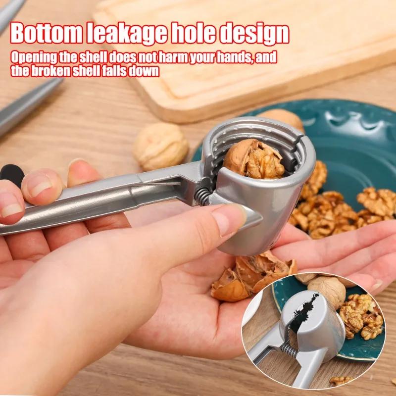Portable Nut Crackers Metal Heavy Duty Walnut Cracker Opener Walnut Pliers Clips Nut Shelling Tools Household Kitchen Gadgets