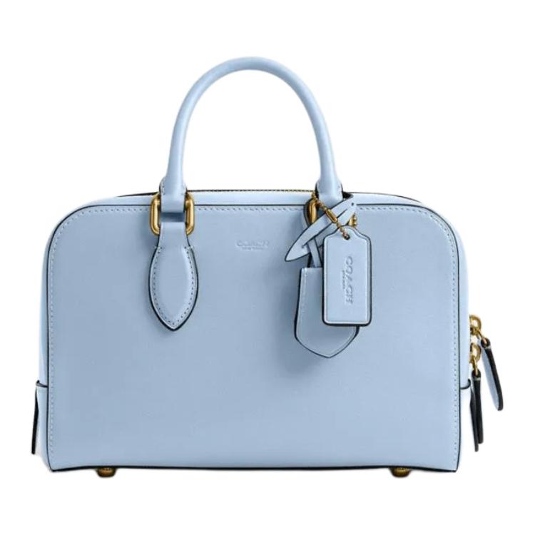 

Coach Bowery 24 Solid Color Detachable Shoulder Strap Leather Shoulder Tote Bag Medium Women Tote Bag Bluebell CY918-B4PUB Basic Set (Bag+Dust Bag)