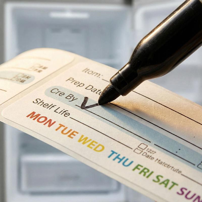 1 Roll Colorful Kitchen Sticker Refrigerator Freezer Food Storage Date Content Label Kitchen Labels Stickers Pantry Organization