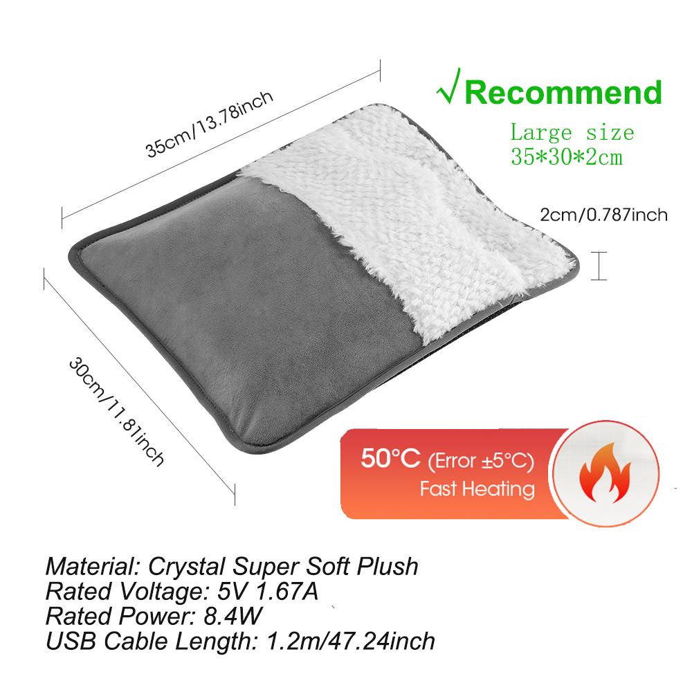 Winter Electric Foot Heating Pad USB Charging Household Feet Warmer for Bed Washable Office Sleeping Leg Hand Heater Mat 35*30cm
