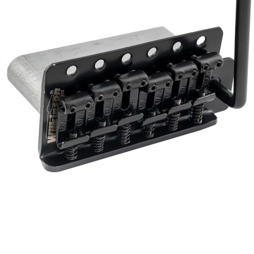 Wilkinson M Series 10.8mm String Pitch Vintage Style Tremolo Bridge with 6-Point Fastenings and a 36mm Block for Strat Electric Guitars, Black