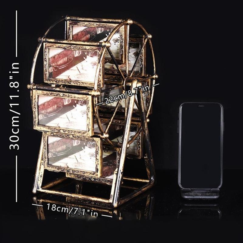 Rotating Ferris Wheel Picture Frame Carousels Picture Frame Desktop Decorations for Home Office Desktop Photo Display