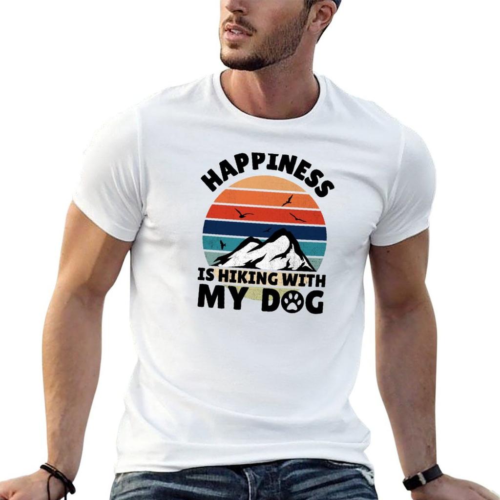 Happiness is a day spent hiking with my dog TShirt Casual Loose Daily Wear TShirt
