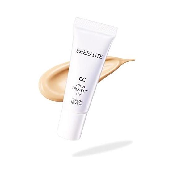 Ex Beaute SPF50+ Makeup Base CC Cream Made in Japan CC High Protection UV BB Cream Foundation No UV Absorber Beauty Ingredients (Bright, 14g)
